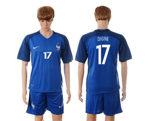 France #17 Digne Blue Soccer Country Jersey - Click Image to Close